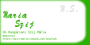 maria szij business card