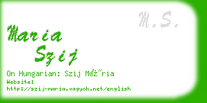 maria szij business card